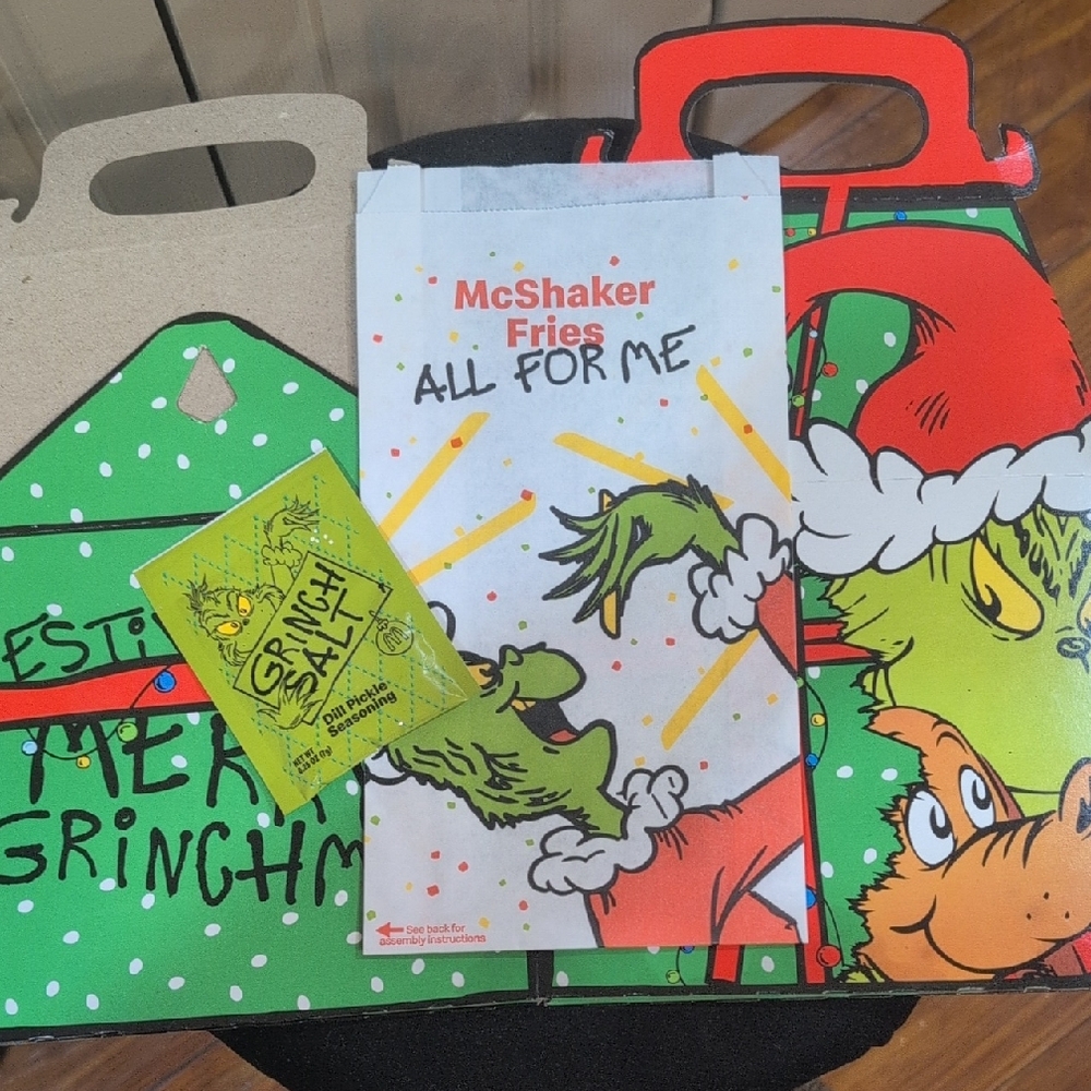 Grinch Themed McShaker Fries Bag and Box Set